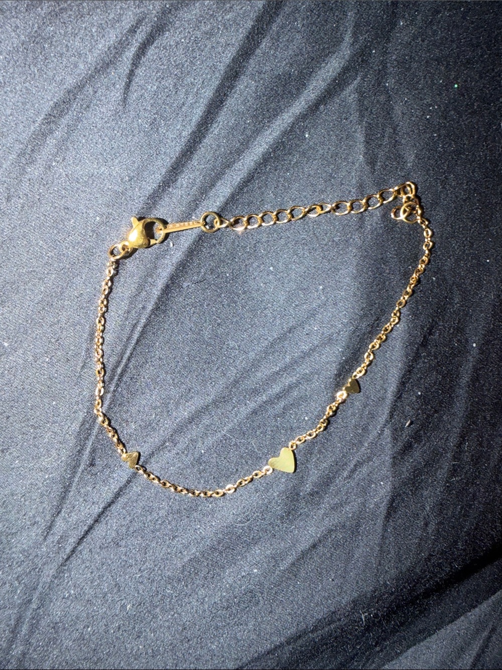 Gold Heart Link Anklet - Women’s Delicate Chain